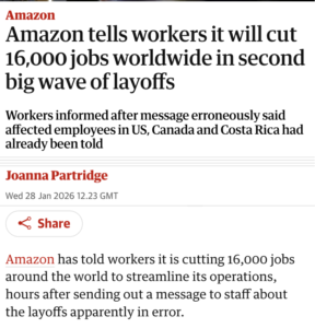 Amazon - 16,000 jobs