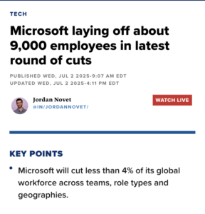 Microsoft - 9000 jobs